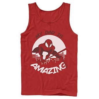 Men's Marvel Father's Day My Dad Is Amazing Spider-Man Action Pose Tank Top