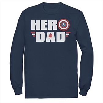 Men's Marvel Father's Day Captain America Shield Hero Dad Logo Tee