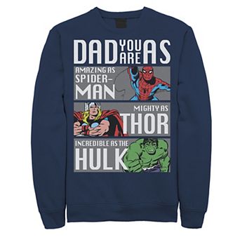 Men's Marvel Spider-Man Thor Hulk Dad You Are As Panels Sweatshirt