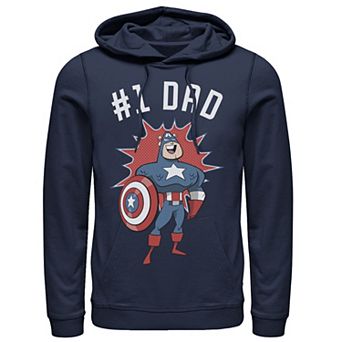 Men's Marvel Father's Day #1 Dad Captain America Portrait Hoodie