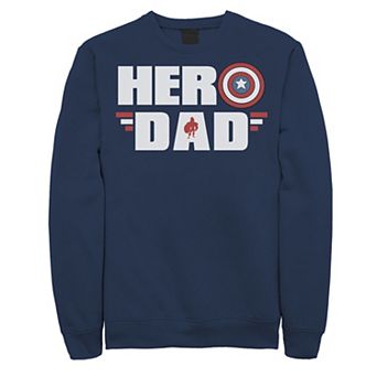Men's Marvel Father's Day Captain America Shield Hero Dad Logo Sweatshirt