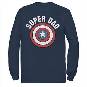 Men's Marvel Father's Day Super Dad Captain America Shield Tee