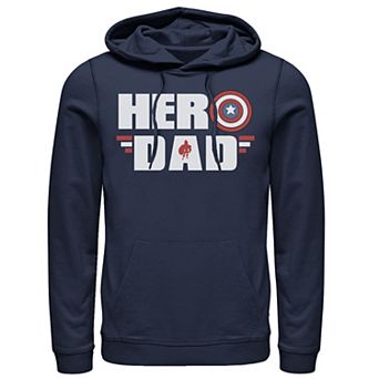 Men's Marvel Father's Day Captain America Shield Hero Dad Logo Hoodie
