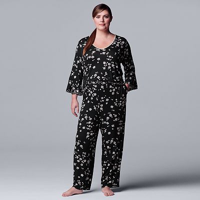 Simply vera wang pajamas plus size clearance