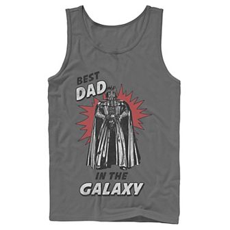 Men's Star Wars Father's Day Best Dad In The Galaxy Vintage Vader Tank Top