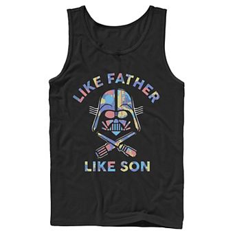 Men's Star Wars Darth Vader Like Father Like Son Paint Splatter Tank Top