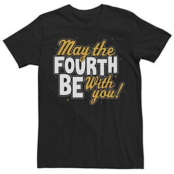 Men's Star Wars May The Fourth Be With You Block Text Tee