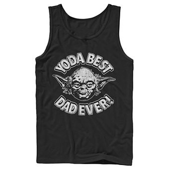 Men's Star Wars Father's Day Yoda Best Dad Ever Head Shot Stamp Tank Top