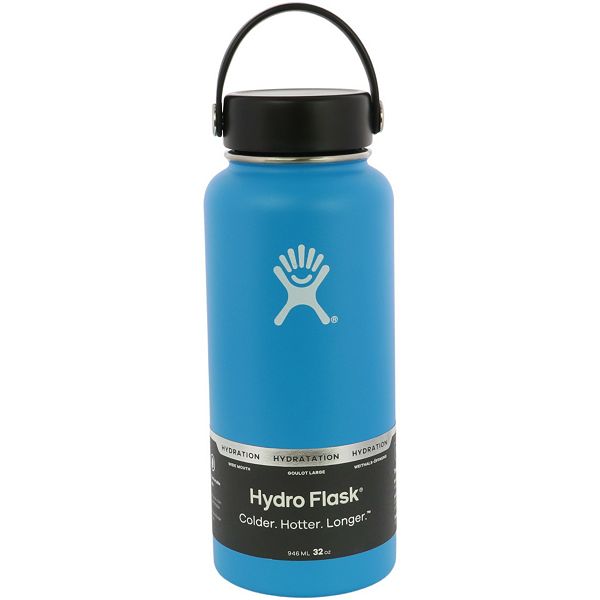 Hydro Flask, Dining, Hydro Flask 32 Oz Special Edition Water Bottle W  Flex Boot Straw Lid Basin Blue