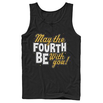 Men's Star Wars May The Fourth Be With You Block Text Tank Top
