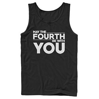 Men's Star Wars May The Fourth Be With You Simple Text Tank Top