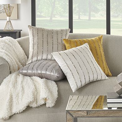 Mina Victory Sofia Beaded Stripes Throw Pillow