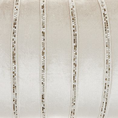 Mina Victory Sofia Beaded Stripes Throw Pillow