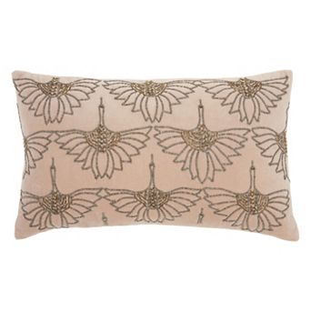 Mina Victory Sofia Beaded Flowers Throw Pillow