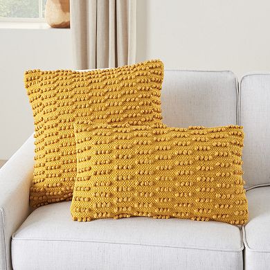 Mina Victory Life Styles Woven Dot Stripes Throw Pillow