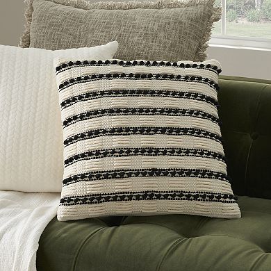 Mina Victory Life Styles Woven Lines and Dots Throw Pillow