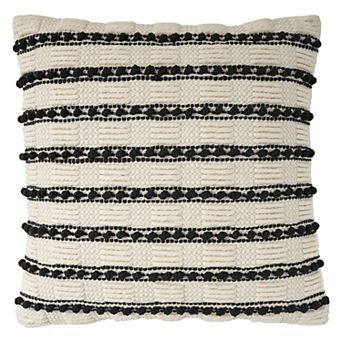 Mina Victory Life Styles Woven Lines and Dots Throw Pillow