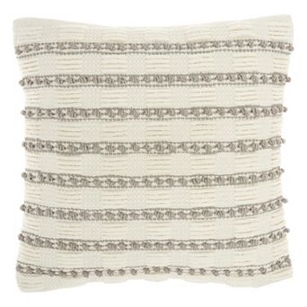 Mina Victory Life Styles Woven Lines and Dots Throw Pillow
