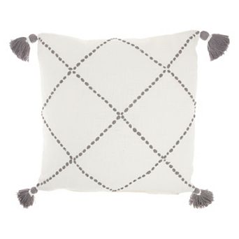 Mina Victory Life Styles Braided Stripe Tassels Throw Pillow