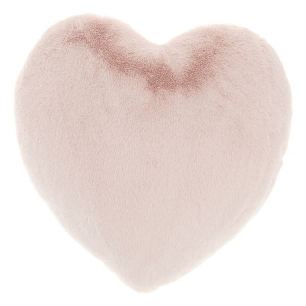 Mina Victory Rabbit Faux Fur Heart Throw Pillow