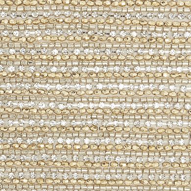 Mina Victory Luminescence Beaded Horiz Stripes Throw Pillow