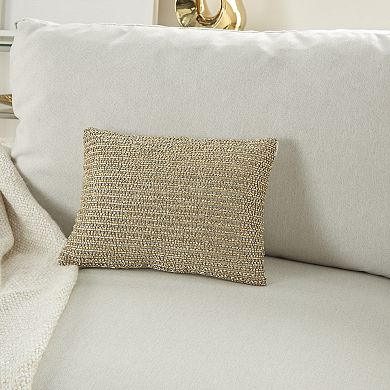 Mina Victory Luminescence Beaded Horiz Stripes Throw Pillow