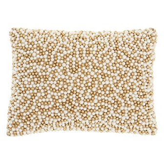 Mina Victory Luminescence Fully Beaded Pearls Throw Pillow