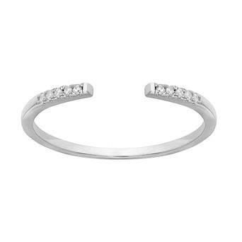 PRIMROSE Sterling Silver Cubic Zirconia Split Band Ring