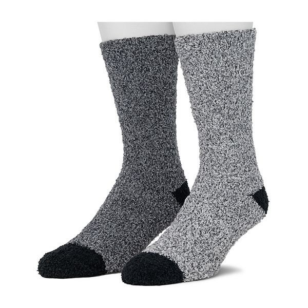 Cuddl Duds Socks For Men 2Pack Patterned & Solid Ultra Soft and Cozy Crew Socks