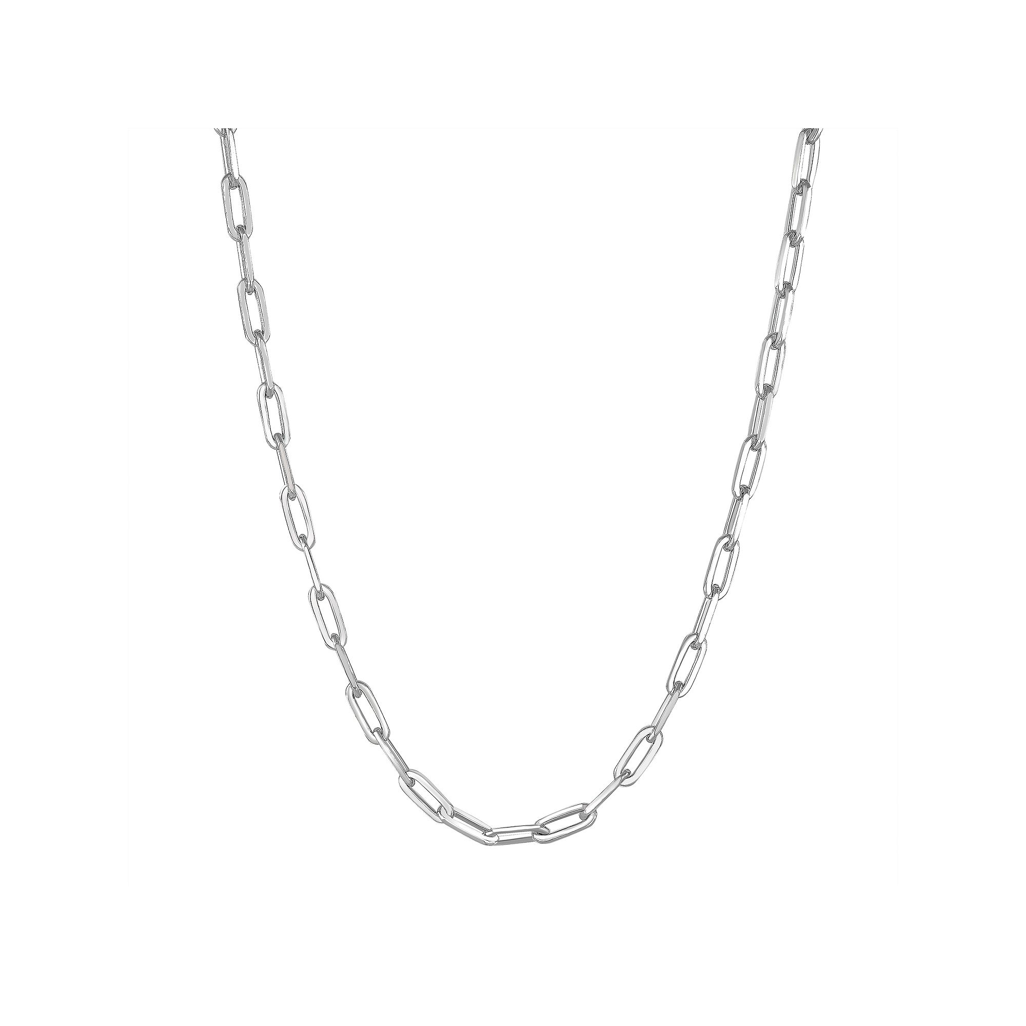 Argento Forte Sterling Silver Paperclip Chain Necklace, Womens, Size: 18