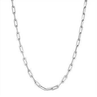 Argento Forte Sterling Silver Paperclip Chain Necklace