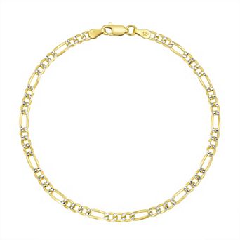 Argento Forte Two Tone Sterling Silver Figaro Chain Bracelet