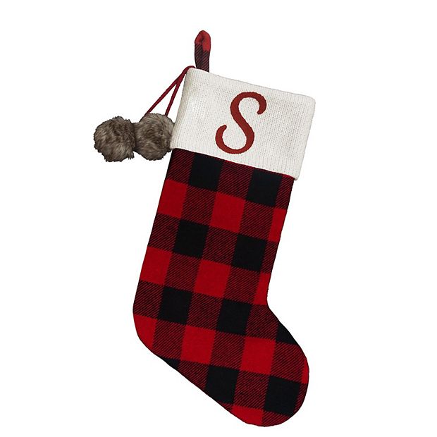 Buffalo Check Stocking, Plaid Christmas Stocking, Personalized Fur