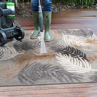 World Rug Gallery Tropical Floral Modern Indoor Outdoor Rug