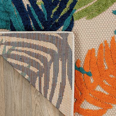 World Rug Gallery Tropical Floral Modern Indoor Outdoor Rug