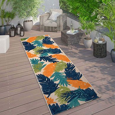 World Rug Gallery Tropical Floral Modern Indoor Outdoor Rug