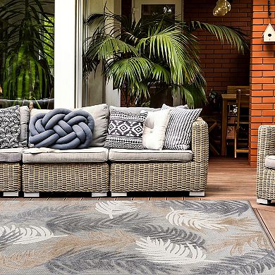 World Rug Gallery Tropical Floral Modern Indoor Outdoor Rug