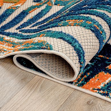 World Rug Gallery Palm Leaves Indoor Outdoor Rug