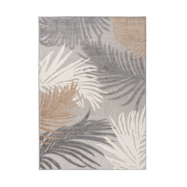 World Rug Gallery Contemporary Tropical Large Floral Indoor Outdoor Rug - Gray (5X7 FT)