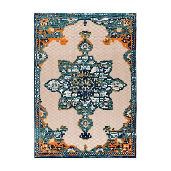 World Rug Gallery Traditional Medallion Indoor Outdoor Rug