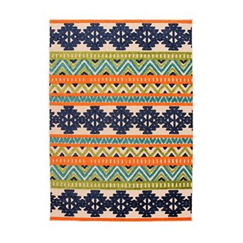 World Rug Gallery Contemporary Geometric Bohemian Indoor Outdoor Rug