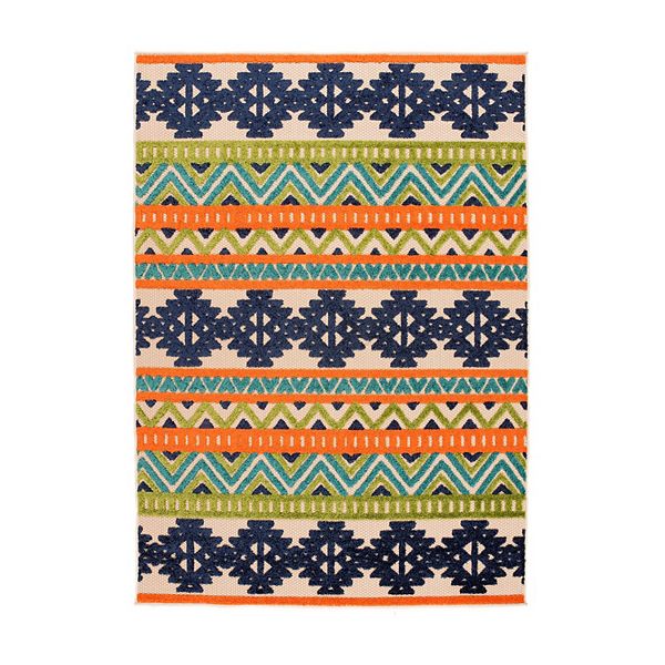 World Rug Gallery Contemporary Geometric Bohemian Indoor Outdoor Rug