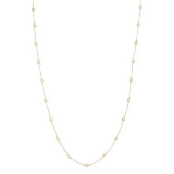 Rosabella Sterling Silver Cubic Zirconia Station Necklace