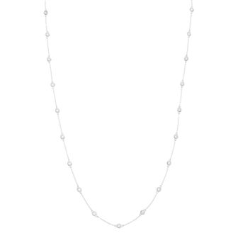 Rosabella Sterling Silver Cubic Zirconia Station Necklace