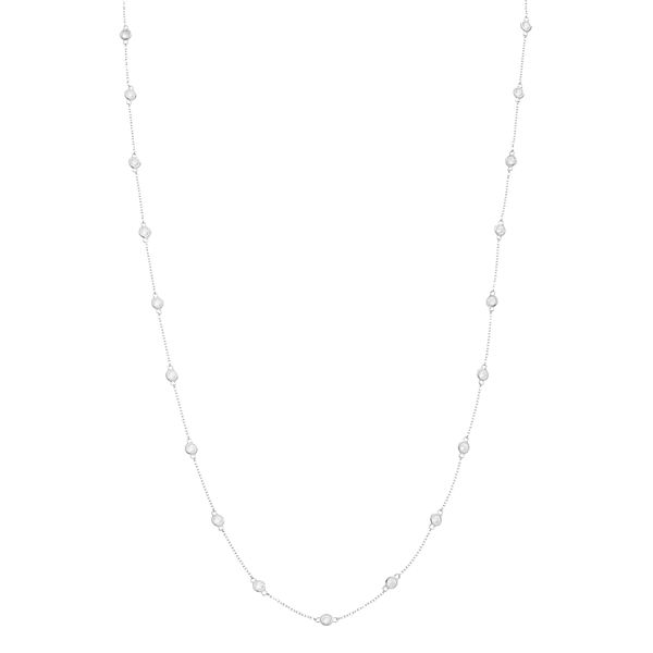 Sterling Silver Cubic Zirconia Station Necklace