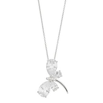 Rosabella Sterling Silver Cubic Zirconia Butterfly Pendant Necklace