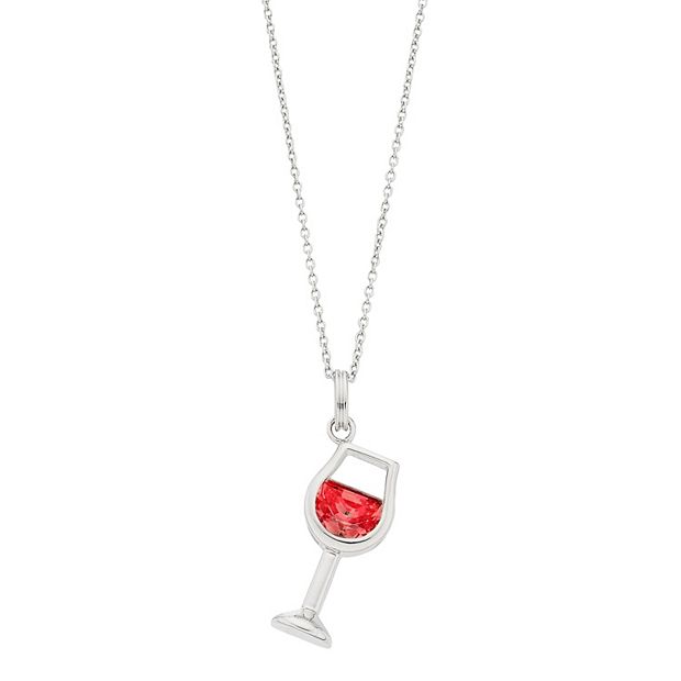 Red on sale wine necklace