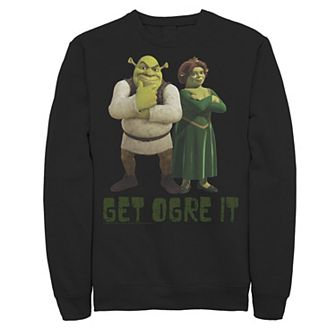 Men's Shrek Fiona & Shrek Get Ogre It Text Poster Sweatshirt