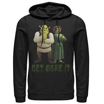 Men's Shrek Fiona & Shrek Get Ogre It Text Poster Hoodie