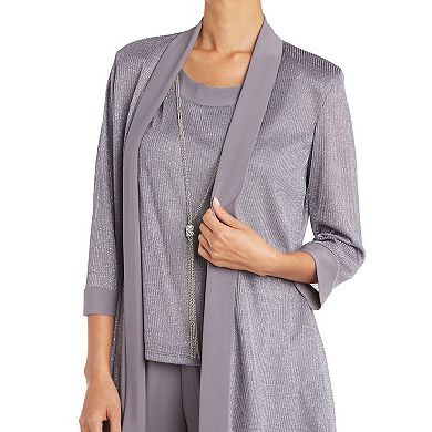 Petite R&M Richards 2-piece Ribbed Top & Pants Set